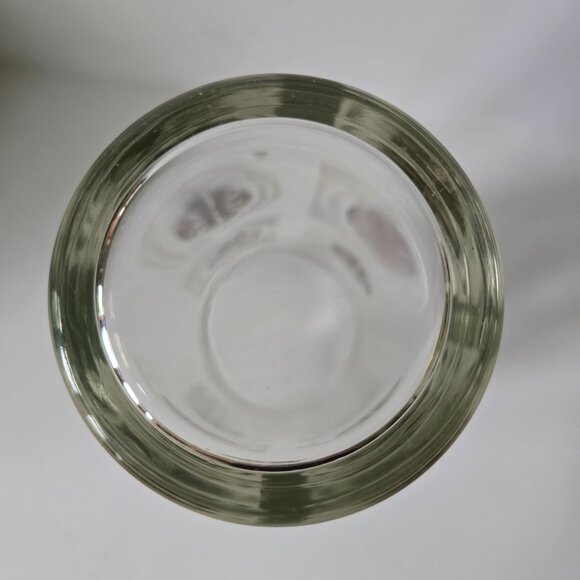 Vintage Glass Cocktail Shaker With Gold-Tone Lid & Retro Pattern Design - Picture 7 of 16